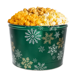 Snowfall 2 Gallon Popcorn Tin