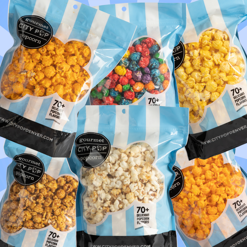 6 bags of popcorn that reflect a popcorn bundle.