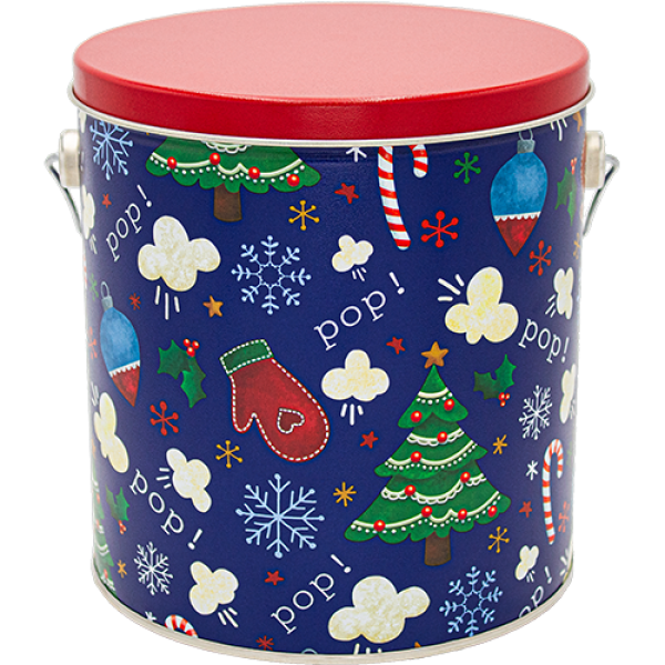 Popping Holiday 1 Gallon Popcorn Tin