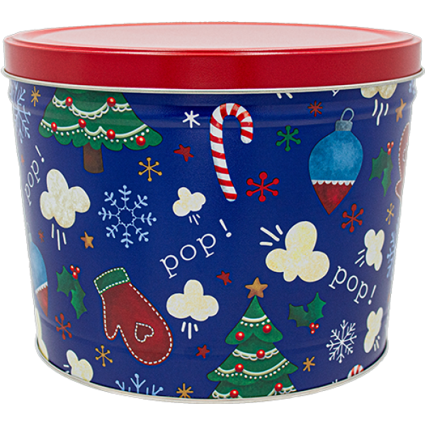 Popping Holiday 2 Gallon Popcorn Tin