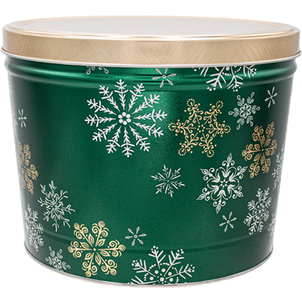 Snowfall 2 Gallon Popcorn Tin