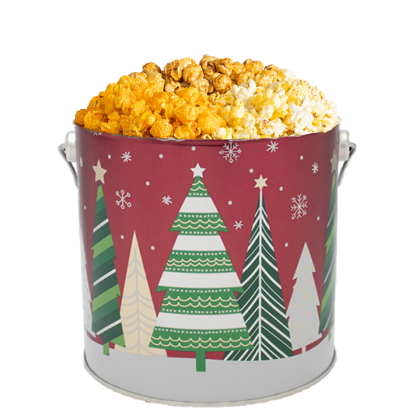1 Gallon Christmas Tree Popcorn Tin
