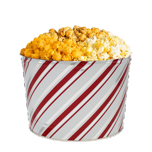Candy Stripes 2 Gallon Holiday Popcorn Tin