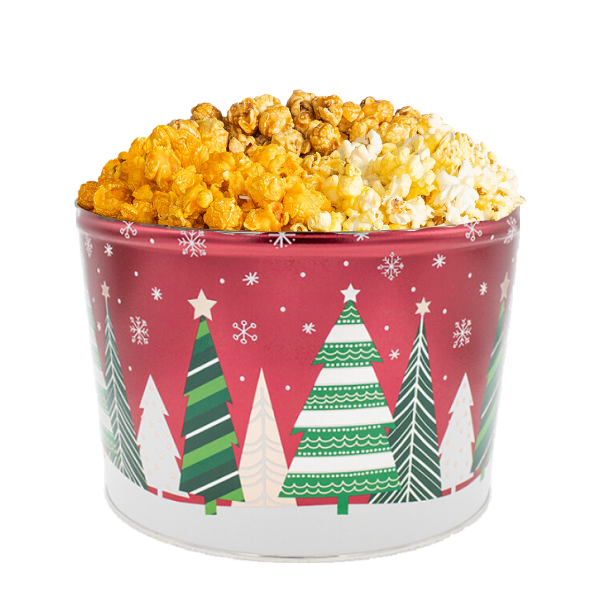 Holiday Trees 2 Gallon Holiday Popcorn Tin