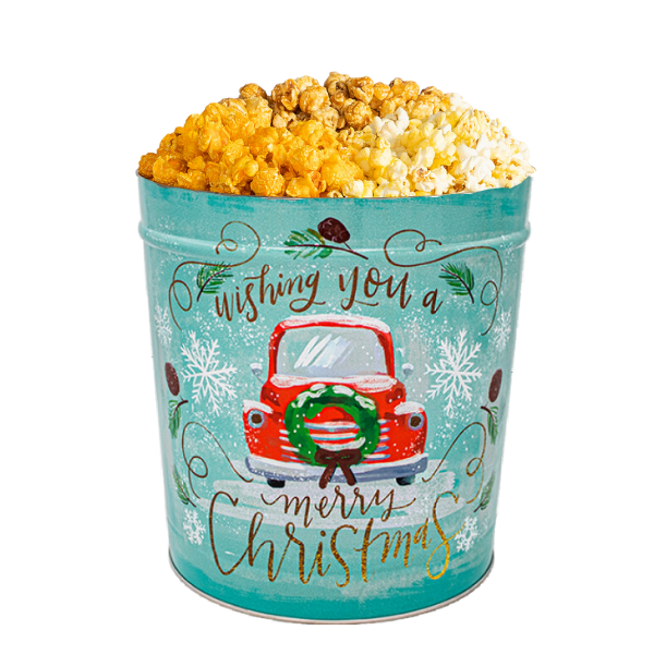 6.5 Gallon Vintage Christmas Holiday Popcorn Tin