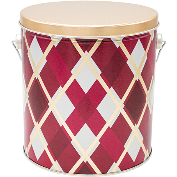 Gift Wrap Holiday 1 Gallon Popcorn Tin