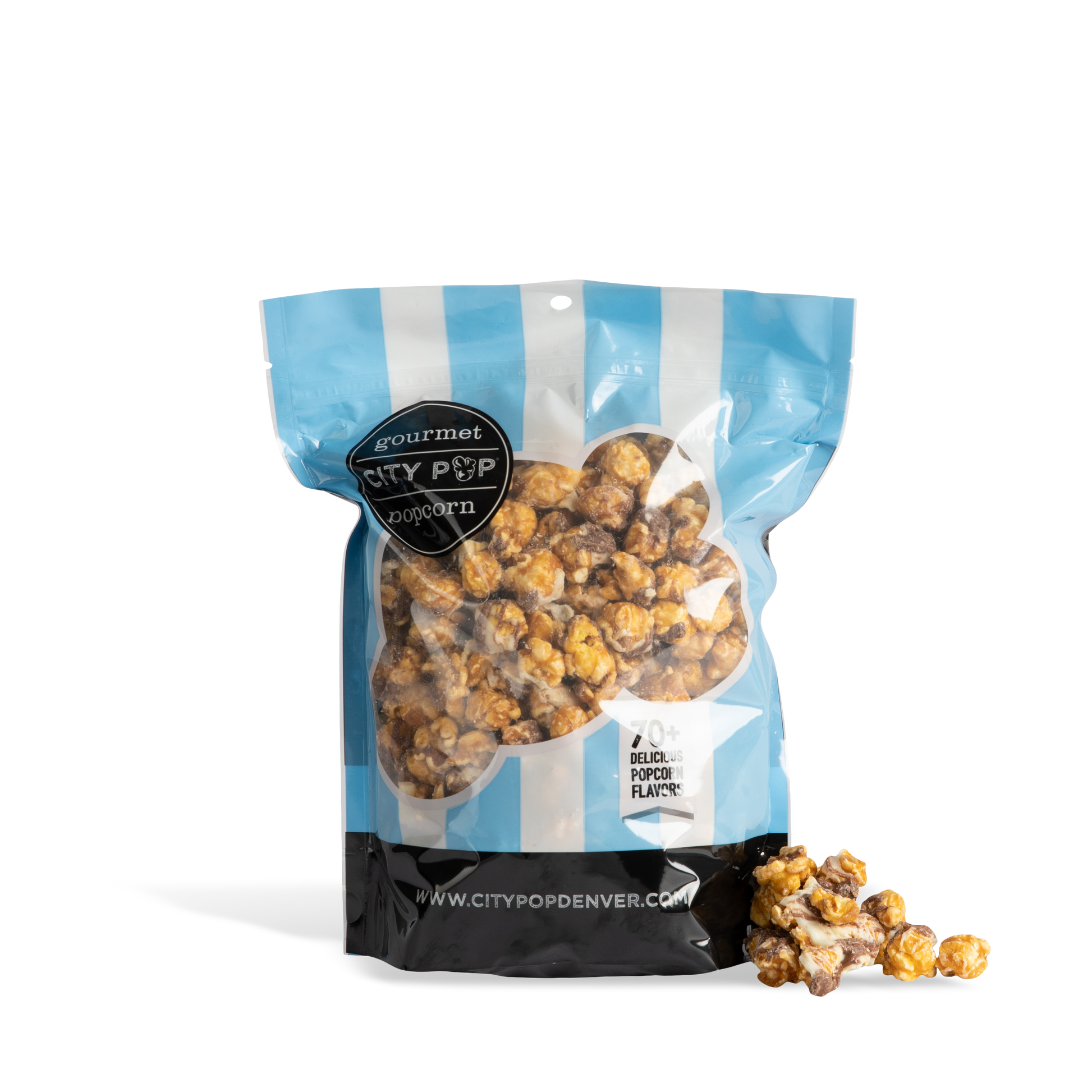 City Pop Chocolate Drizzle Popcorn Bag With Kernel