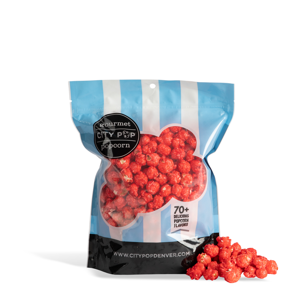 City Pop Strawberry Popcorn Bag With Kernels