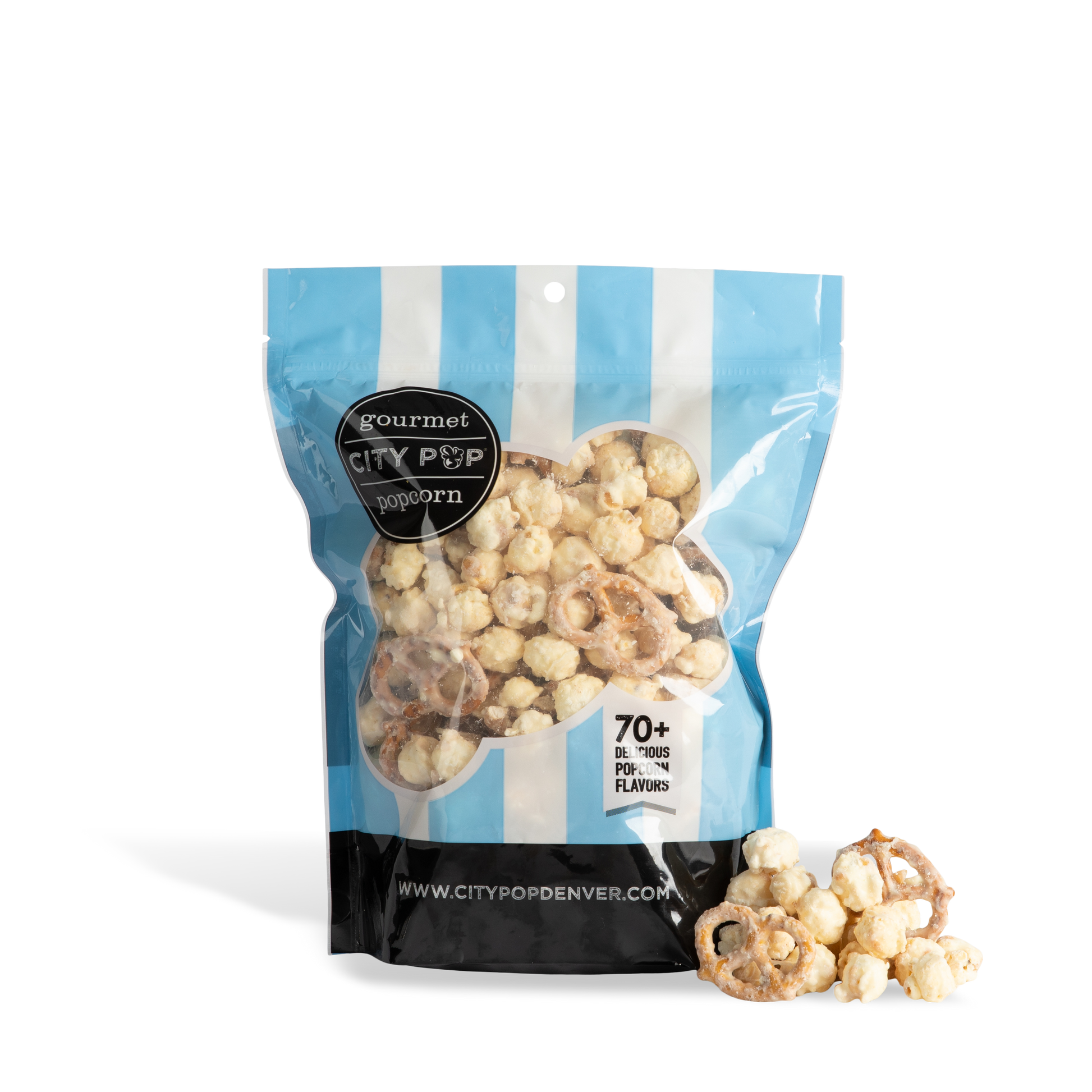 City Pop White Chocolate Pretzel Popcorn Bag With Kernel